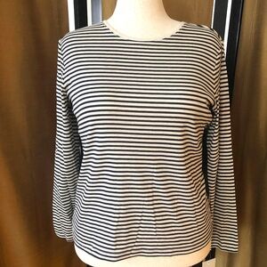 Classic Black N Beige Stripe 100% Cotton Tee